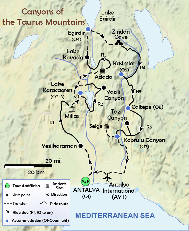 Taurus Mountains Physical Map Vrogue Co Canyons Of Taurus Mountains Bike Tour Self Guided Tour Map